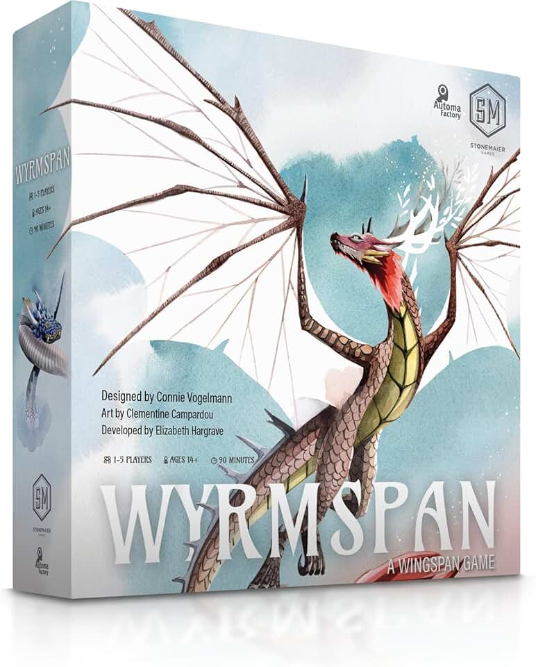 Stonemaier Games: Wyrmspan (Base Game) - A Wingspan Game by Connie Vogelmann | Build a Cavernous Sanctuary for Unique, Stunning Dragons | Strategy Board Game for Adults &amp; Family | 1-5 Players, 120 Min