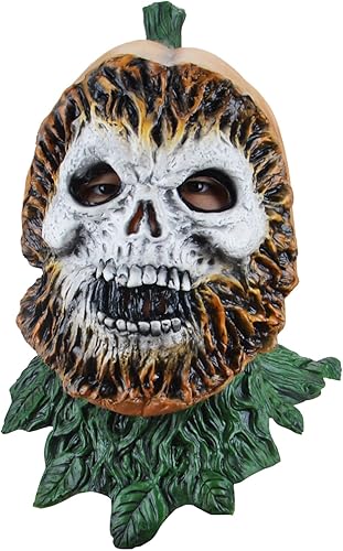 PARTY ZONE Máscara de calabaza para cosplay de fantasma, máscara facial de calabaza de última noche, casco de látex, máscara facial para cosplay,