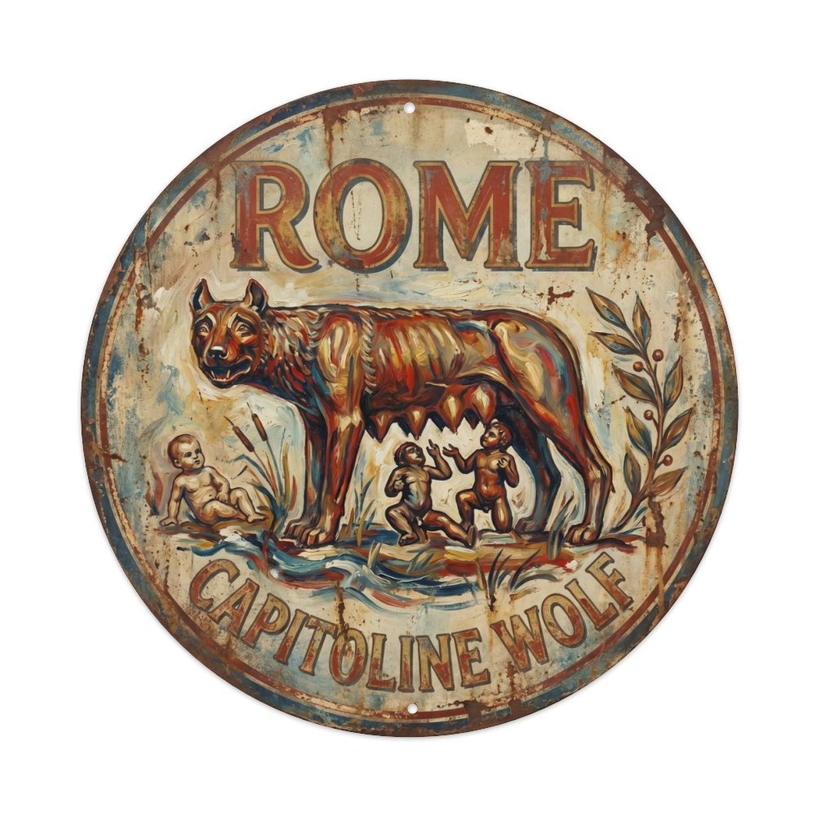 Rome Italy Landmark Travel Capitoline Vintage Metal Tin Sign