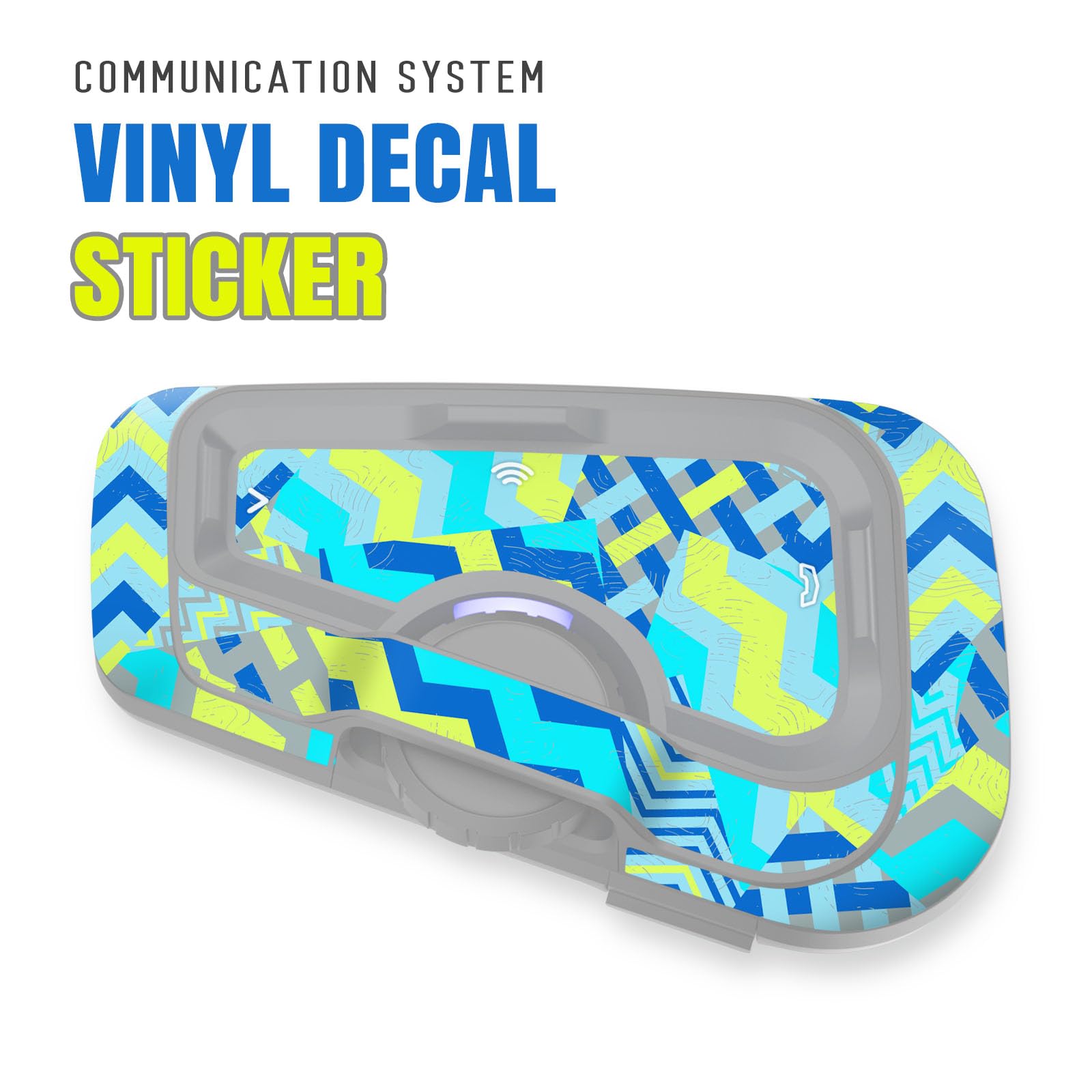 MC MOTOPARTS Headsets Protective Cover Decal Sticker 2 pcs Blue Yellow Line Compatible with Cardo Freecom 4X 2X