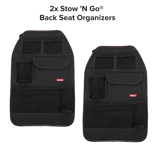 Miniatura 9 de Diono Ultra Mat - Paquete de 2 unidades  Stow N Go organizador de asiento trasero protección completa duradera de tapicería contra asientos de