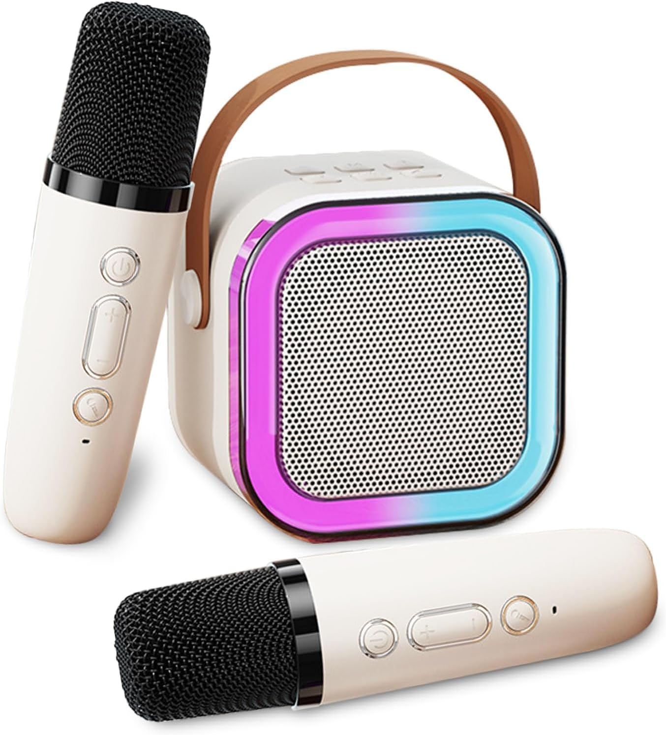 Genround Mini Karaoke Machine with 2 Wireless Microphones