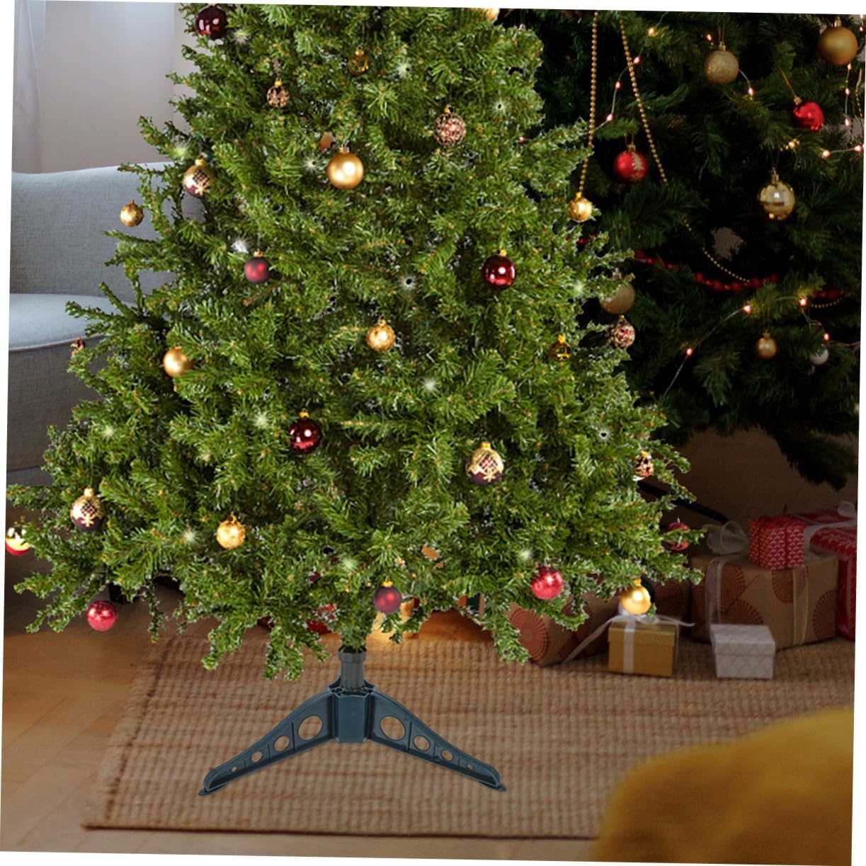 4pcs Christmas Tree Base Stand Stable Bracket for Artificial Trees Secure Support Easy to Install for Holiday Decor