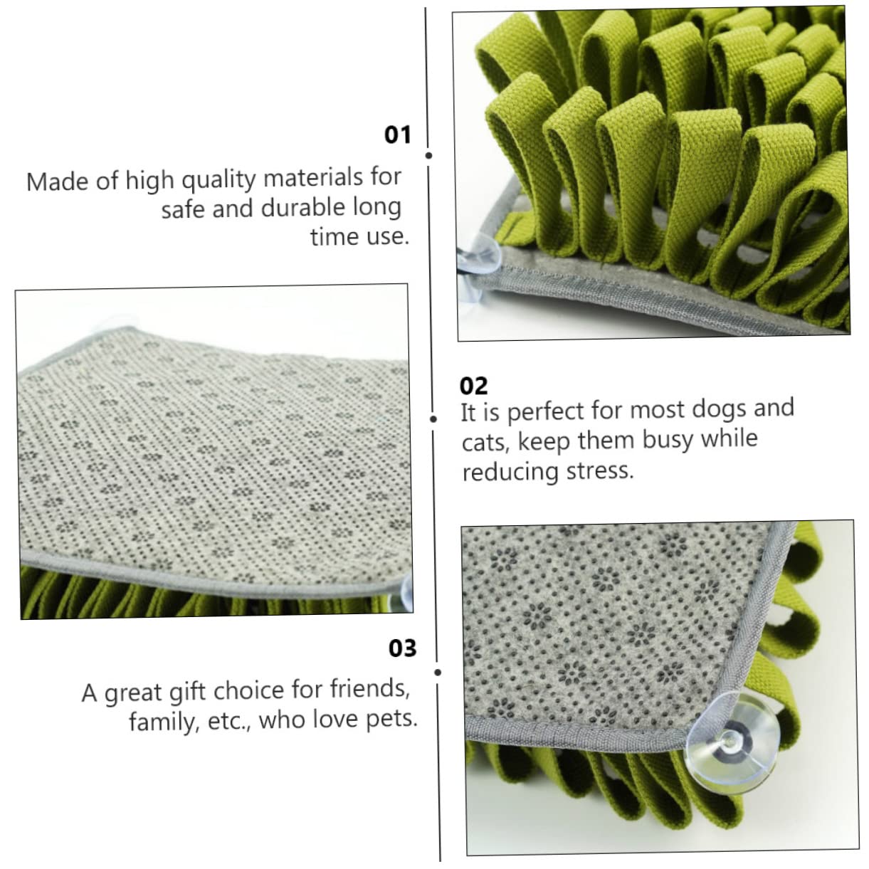 Angoily Tapis d'alimentation pour Chien Renifleur, Vert, Peluche