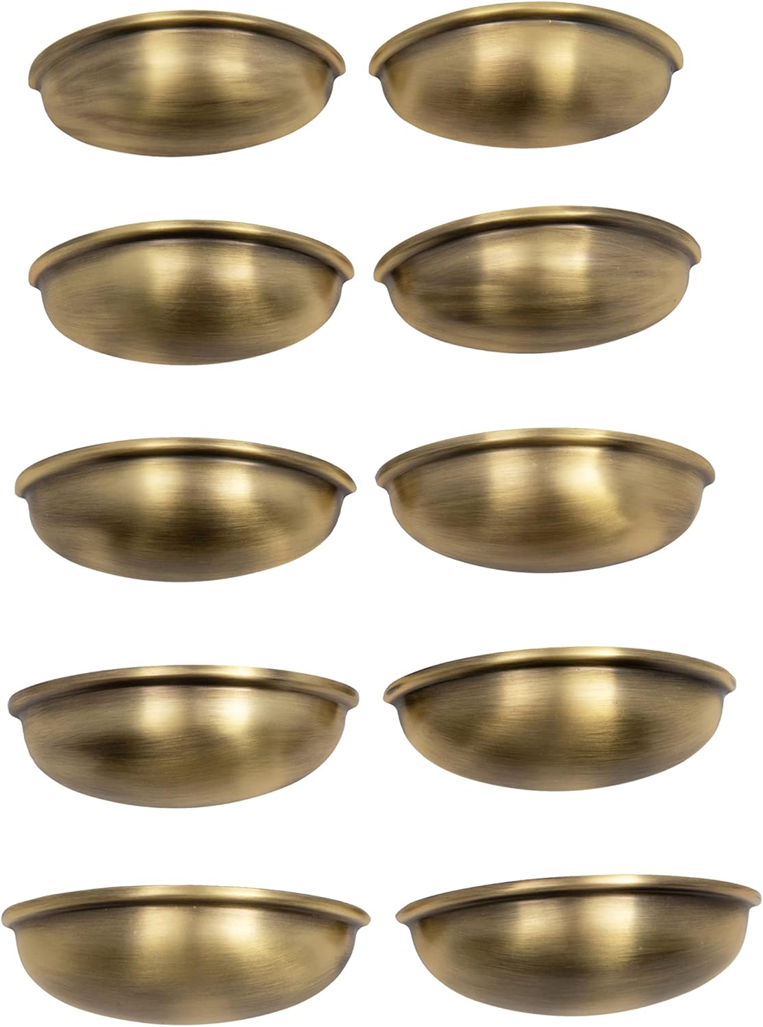 Wood Grip Cup Handle Pull 3" Hole Center - Antique Brass