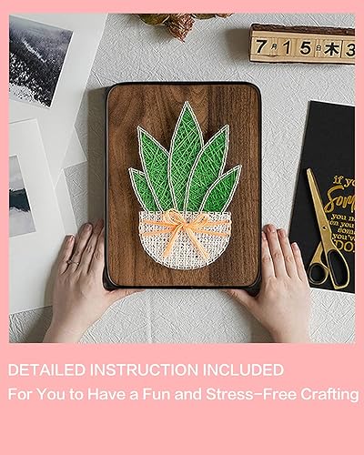 Miniatura 5 de BAZIMA Kit de arte de cuerda para principiantes, kit de manualidades de aloe en maceta, regalo único, kit de manualidades para vacaciones
