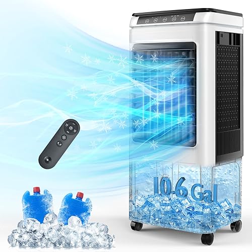 Aire acondicionado portátil de 5500CFM, enfriador de pantano de tanque de agua de 10.6 galones, enfriamiento de hasta 800 pies cuadrados, aire
