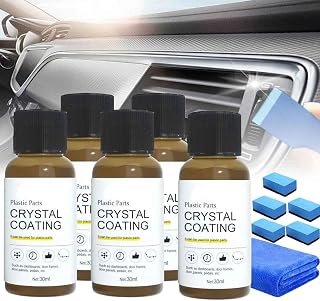 5Pcs Crystal Coating for Car,Plastic Parts Crystal Coating,Easy to Use Car Refresher,Great Gloss Protection,Long Duration Refurbish Agent with Sponge