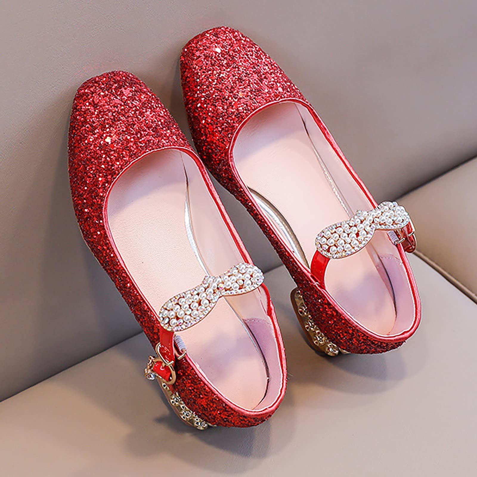 Sandalias de verano para niñas pequeñas/grandes, con lentejuelas, puntera cerrada, tacón bajo, brillantes, para uso diario, escuela, calzado elegante