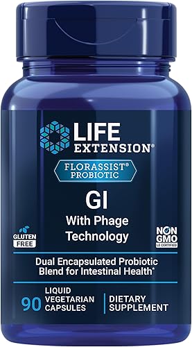 Miniatura 10 de Life Extension Florassist GI con tecnología de fagos suplemento probiótico para salud digestiva sin OMG sin gluten 30 cápsulas líquidas vegetarianas