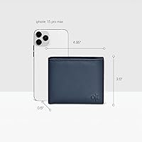 Vista 52 de Carteras RFID delgadas para hombres - Cartera de bolsillo frontal de piel genuina Marrón vintage