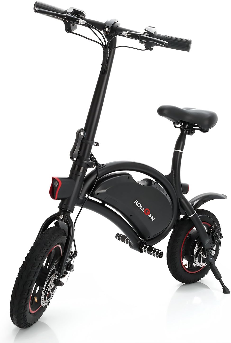 Dolphin Electric Bike/Bicycle/Scooter with UL2272 12 inch Folding Body E-Bike with 12 Mile Range,Collapsible Frame,APP Support,36V 350W Rear Engine,Dual Mechanical Disc Brakes