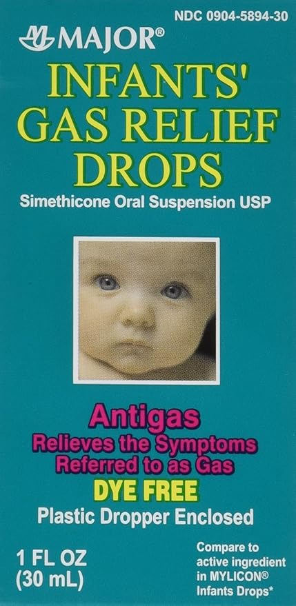 Rugby Infants' Simethicone Drops - Simethicone 20 mg Liquid for Newborns, Babies, Toddlers, and Kids - May Help Reduce Symptoms of Gas - No Artificial Colors, Flavors or Dyes - 1 Fl Oz - (2 Pack)