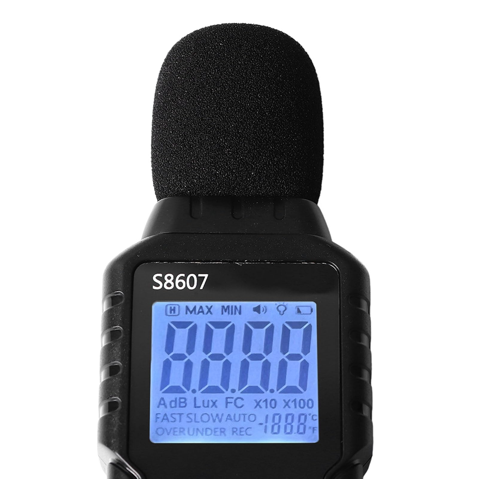 Sonomètre, Sensible et Précis, écran LCD rétroéclairé, Résistant aux Interférences, Large Plage de Fréquences, Portable et Pratique avec Capuche Coupe-vent, pour Salle de Classe,