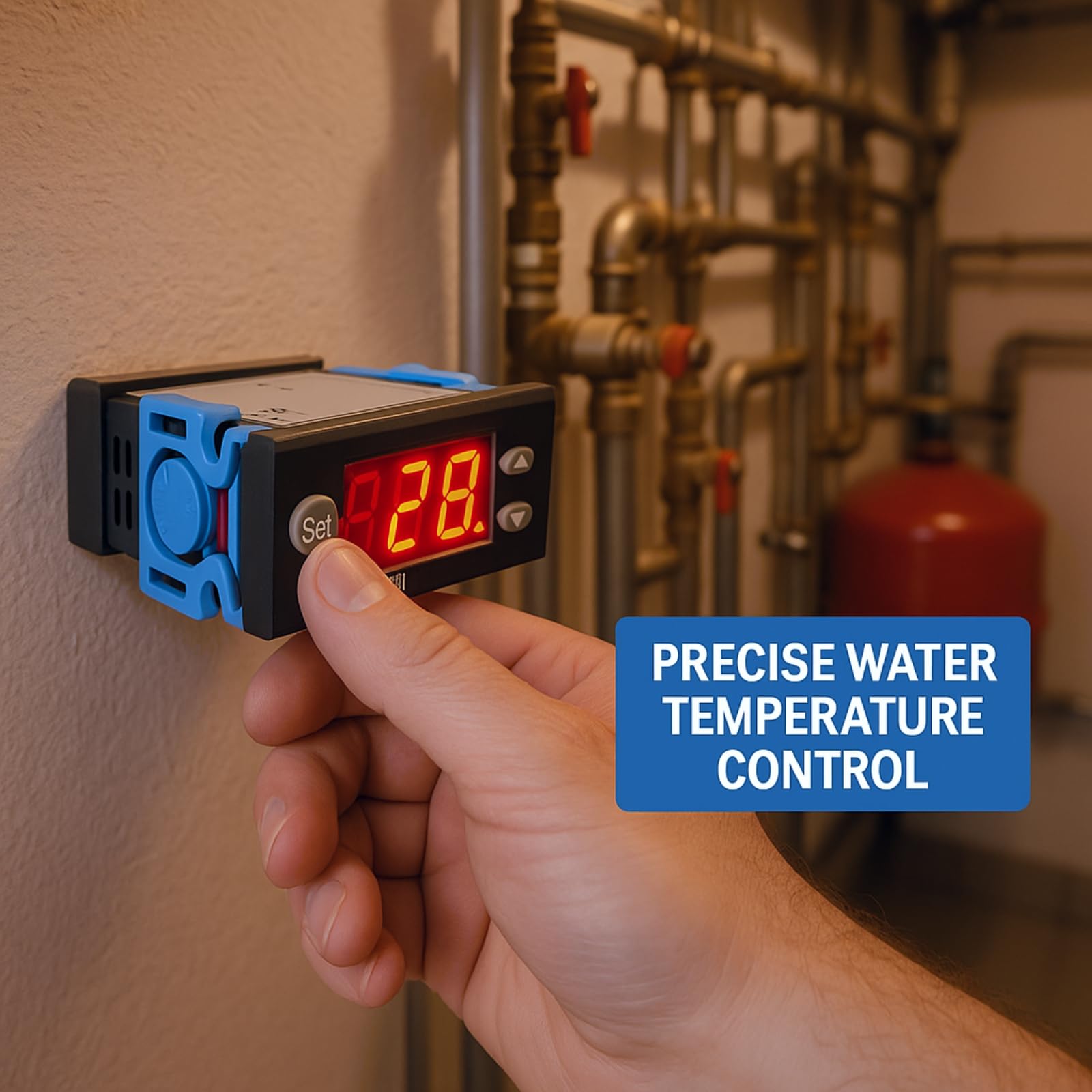 Contrôleur de Température de l'eau Solaire, Contrôleur Thermostat Numérique, AC 220V 5A Régulateur de température numérique avec sonde et affichage numérique pour chauffe-eau solaire EW-801AH