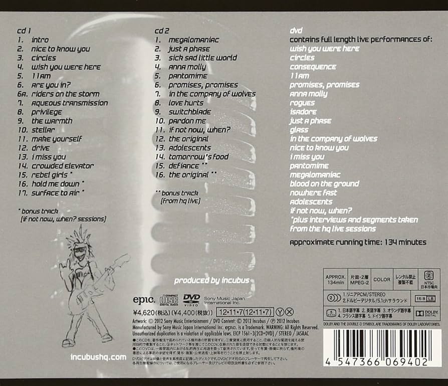HQライヴ:スペシャル・エディション(DVD付) [CD] HQライヴ:スペシャル・エディション(DVD付) : インキュバス
