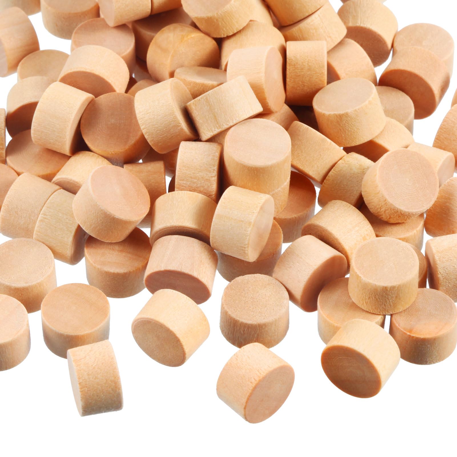 200-Piece 1/2 Inch Wooden Button Plugs - Flat Head Screw Hole Plugs