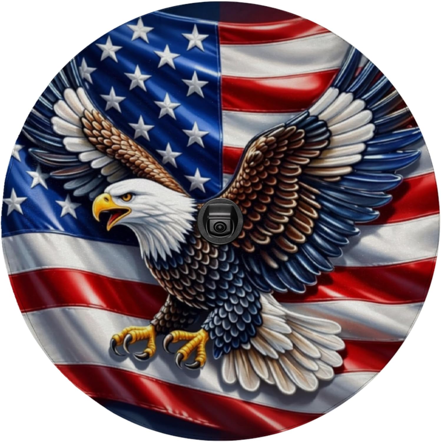 ThangPham Shop Patriotic Eagle America Flag Spare Tire Cover with/Without Backup Camera Hole – Freedom Theme Tire Cover