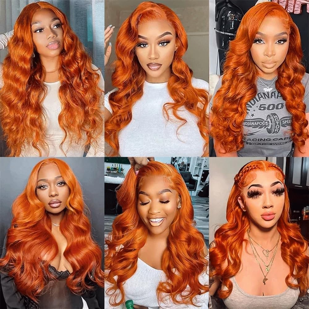 Ginger Bundles Color 350 Curly Human Hair Bundle Ginger Orange 1 Bundle 24 Inch Color 350 Ginger Body Wave Bundles Brazilian Orange Virgin Hair 100G
