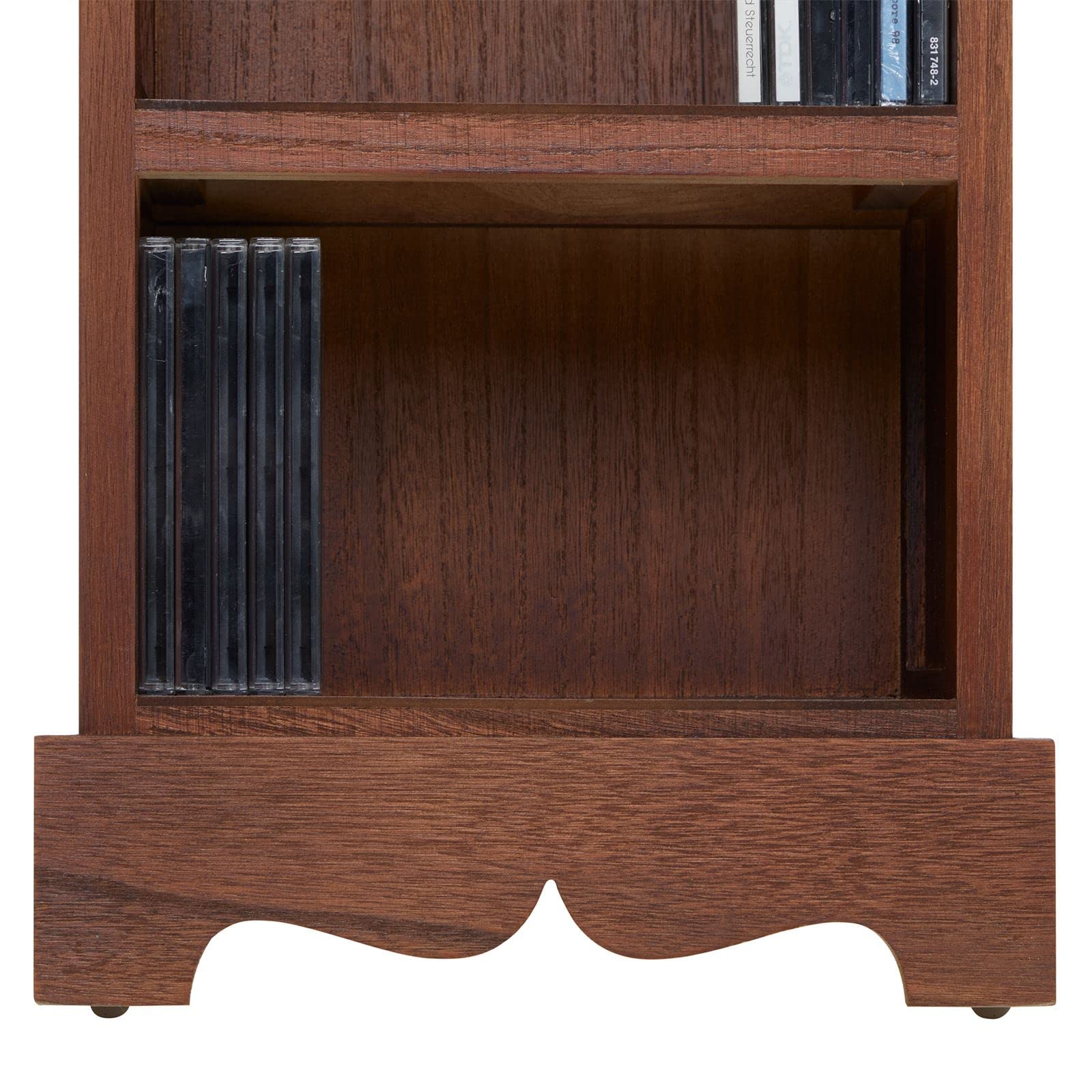 IDIMEX Etagère Musica, Rangement pour CD avec 4 tablettes, au Style Maison de Campagne, en Bois de Paulownia et MDF lasuré Brun foncé