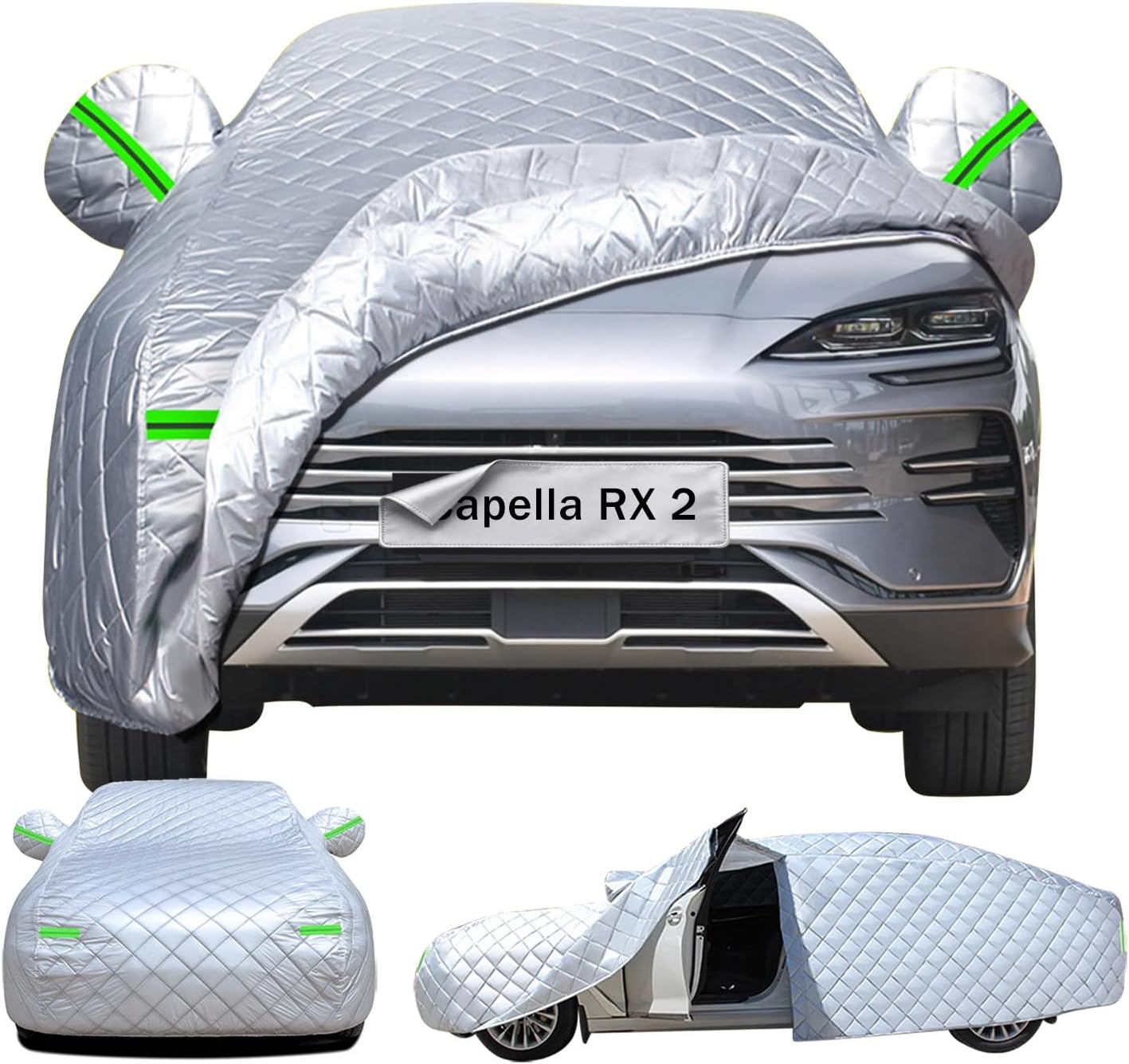 Car Covers for Outside Storage Compatible with Mazda Capella RX-2 Car Cover Waterproof Snow Rain Sun UV Protection,with Reflective Strips Waterproof Breathable