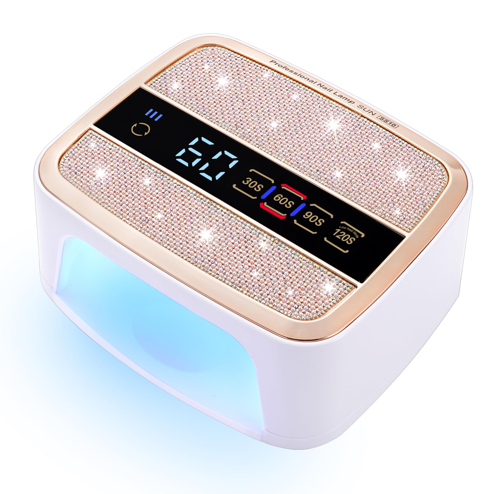 Cordless UV LED Nail Lamp, 168W UV Nail Light for Nail Polish, Portable Nail Dryer, Portable Nail Lamp with 4 Timers and LCD Display, Diamond