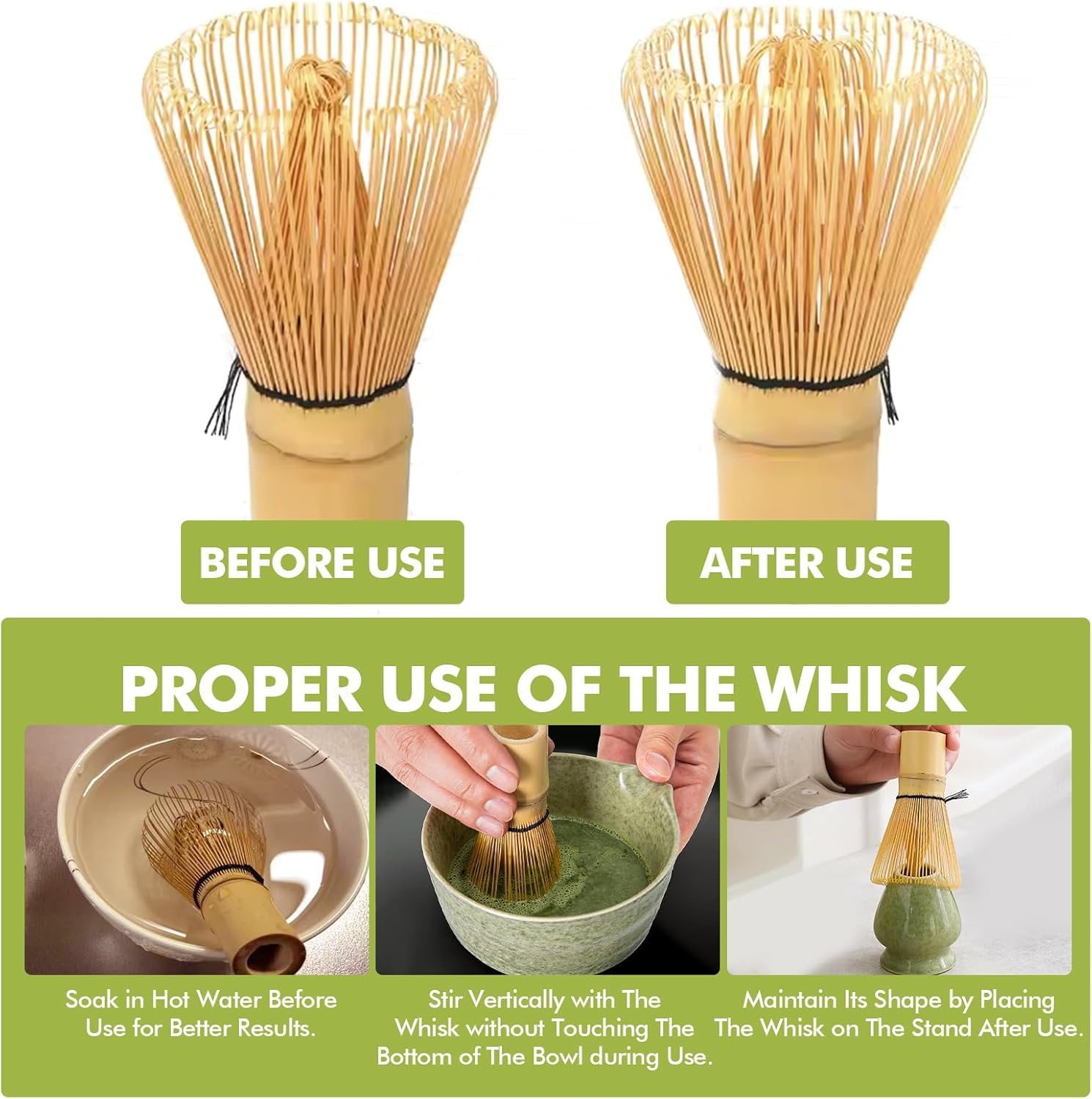 6 Piece Matcha Tea Set,Matcha Besen Set, with Matcha Whisk, Broom,Matcha Schale,Matcha Bowl with Spout,Matcha Besen Halter,Bamboo Spoon,Perfect Matcha Starter Set,Japanisches Tee-Set