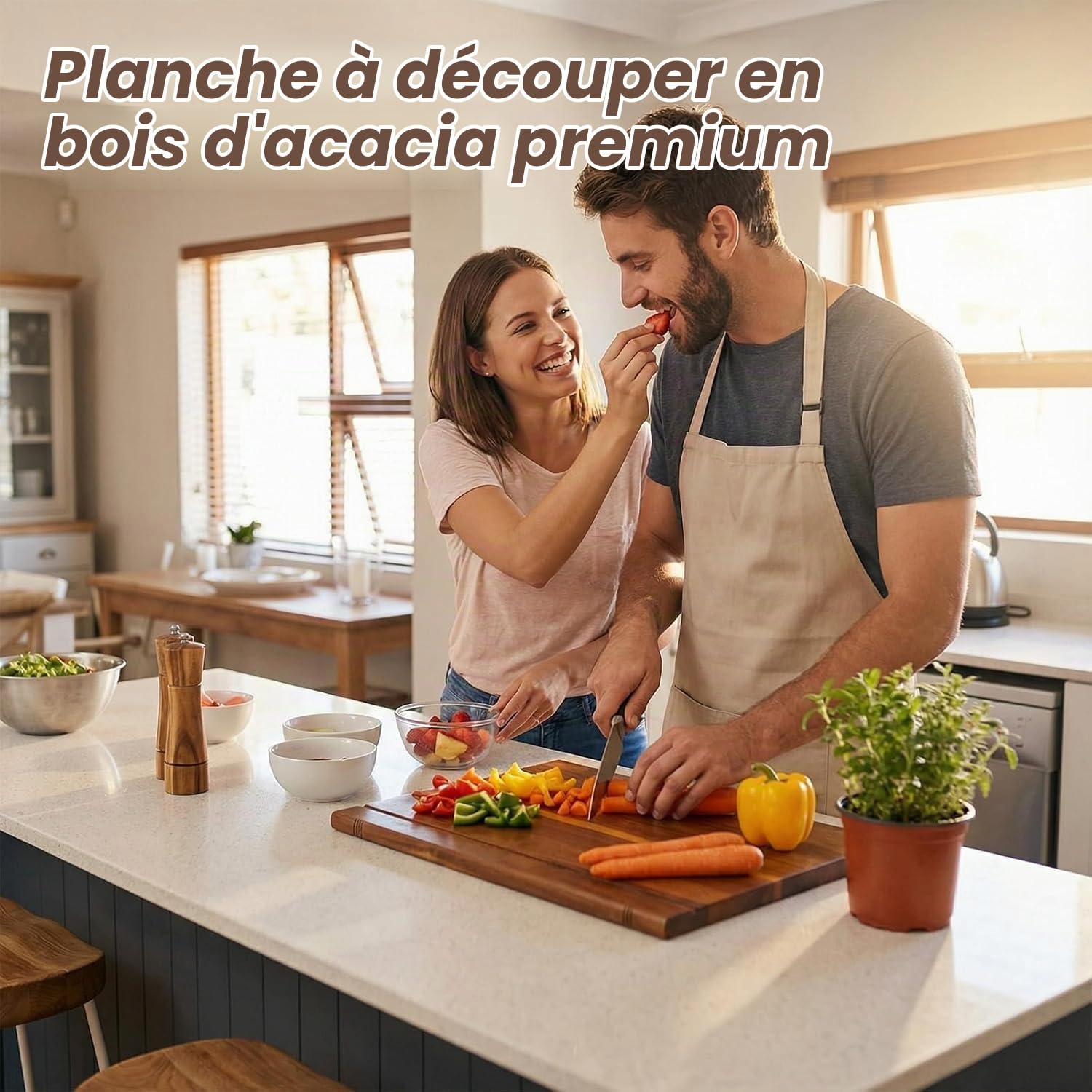 Lot de 4 planches à découper en bois avec support de rangement - Planches à découper décoratives en forme de livre pour la viande, les légumes et le pain