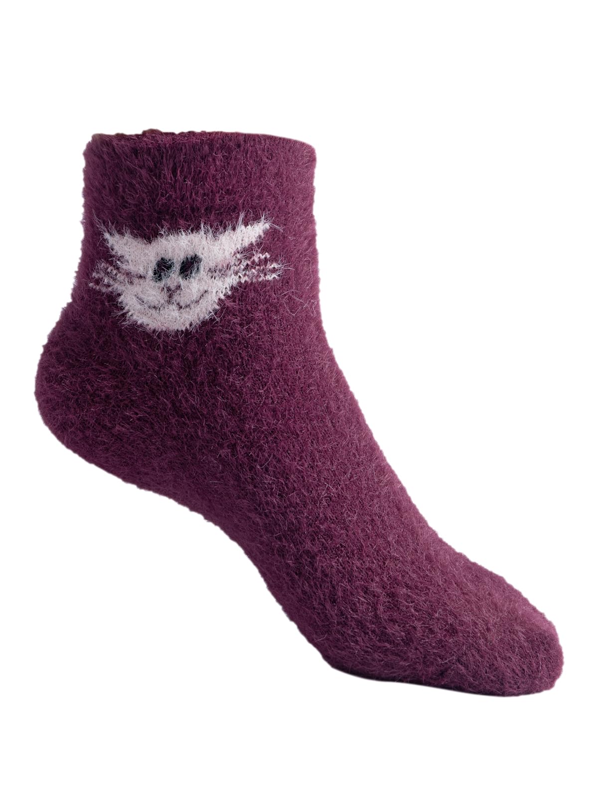 Texlon Kids Faux Fur Nylon Microfibre Woolen Winter Ankle Socks – Warm, Soft, Cozy, Plush Texture, Stretch Fit, Multicolor Design, Pack of 5 (11-13 Years) - Image 5 thumbnail