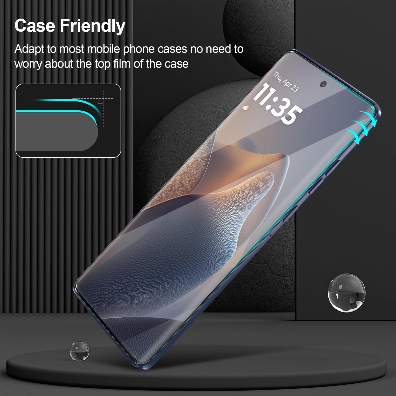 GiiYoon 3 szt. Ochraniacz ekranu do Motorola Edge 60 Fusion / Edge 60 [Bez szkła], Elastyczna folia hydrożelowa TPU, pełne pokrycie 3D, łatwa instalacja, bez pęcherzyków powietrza