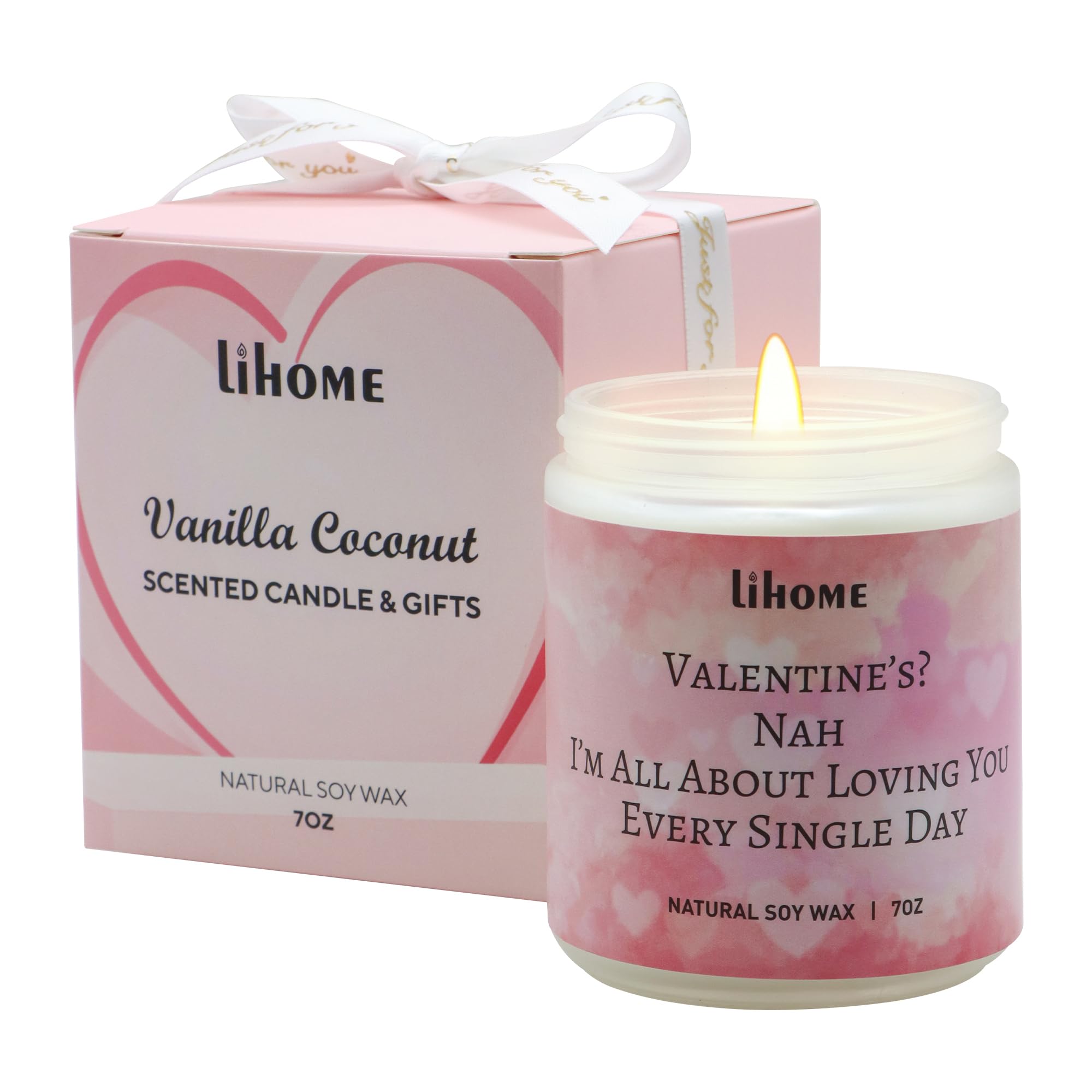 Valentines Day Gifts for Her, Valentines Candles Gifts for Mom Girlfriend Wife, Funny Gifts Ideas for Her Women from Him/Boyfriend/Husband, Vanilla Coconut Candles(7oz)