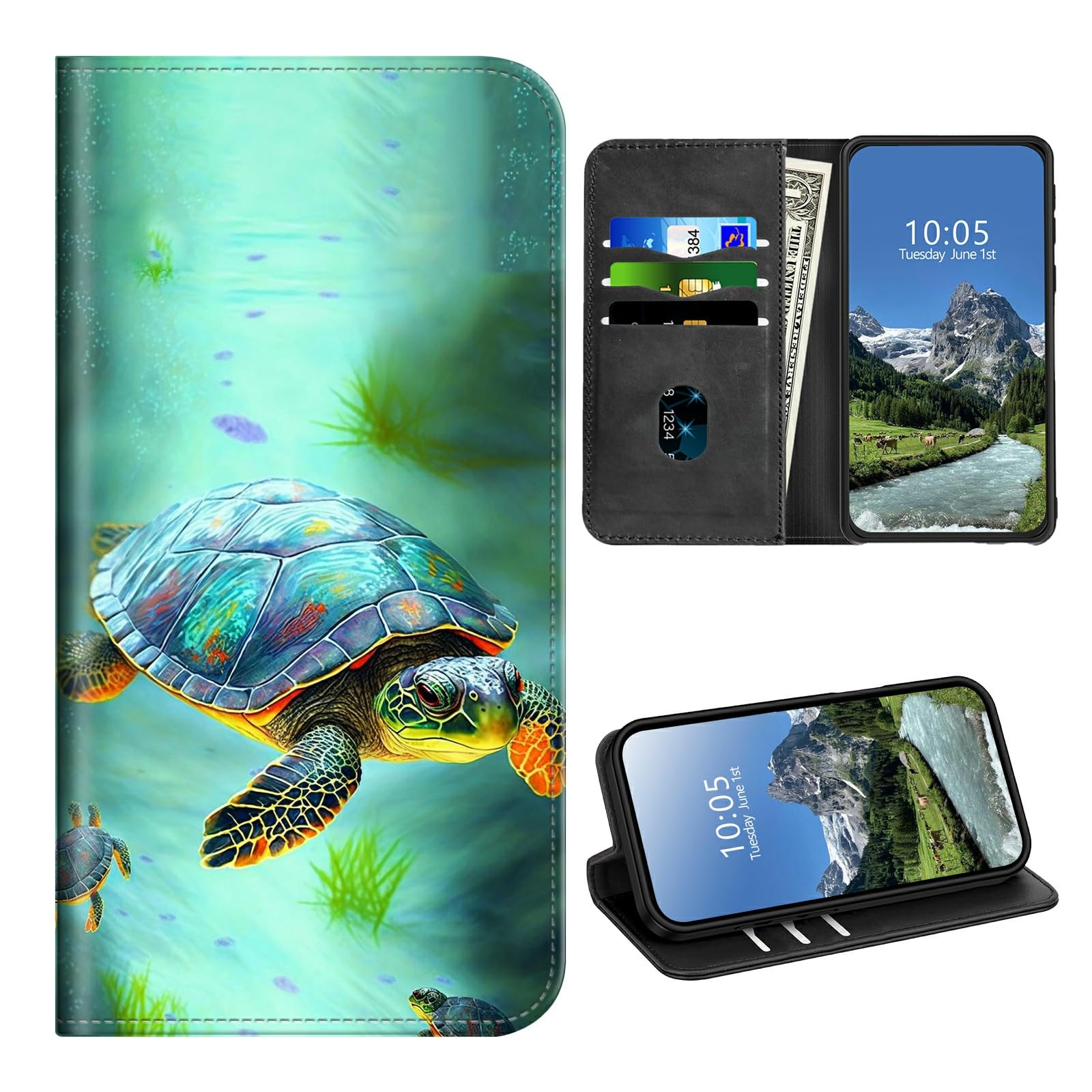 DIGTIALL Wallet Case for Motorola Moto G Power 5G 2024 with Card Holder & RFID Protection for Women Men PU Leather Magnetic Kickstand Shockproof Cover