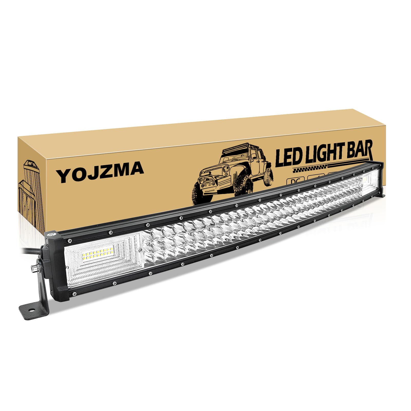 32 pollici 405W barra luminosa a LED curva, tripla Fila di faretti flood combo 40500LM barra luminosa impermeabile guida barca fuoristrada LED luce di lavoro per camion ATV UTV