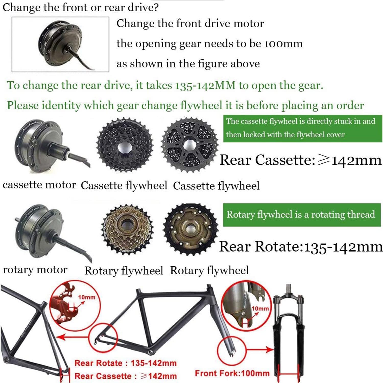 Zestaw do konwersji roweru elektrycznego tylne koło wolnobiegowe do opon rowerowych 20 "/ 24" / 26 "/ 27,5" / 28 "/ 29" / 700C Zestaw do konwersji Ebike 36V/350W-27.5inch