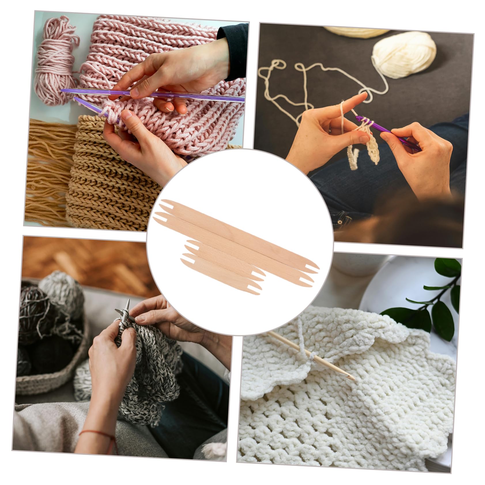 5 Sätze Webschiffchen Webschiffchen Wandteppich Knit Set Webstuhl Crochet Hooks Gebogene Nähnadeln Polsterung Schiffchen Weben Werkzeug Weberei Weben Strickshuttle Holz 4 Stück * 5