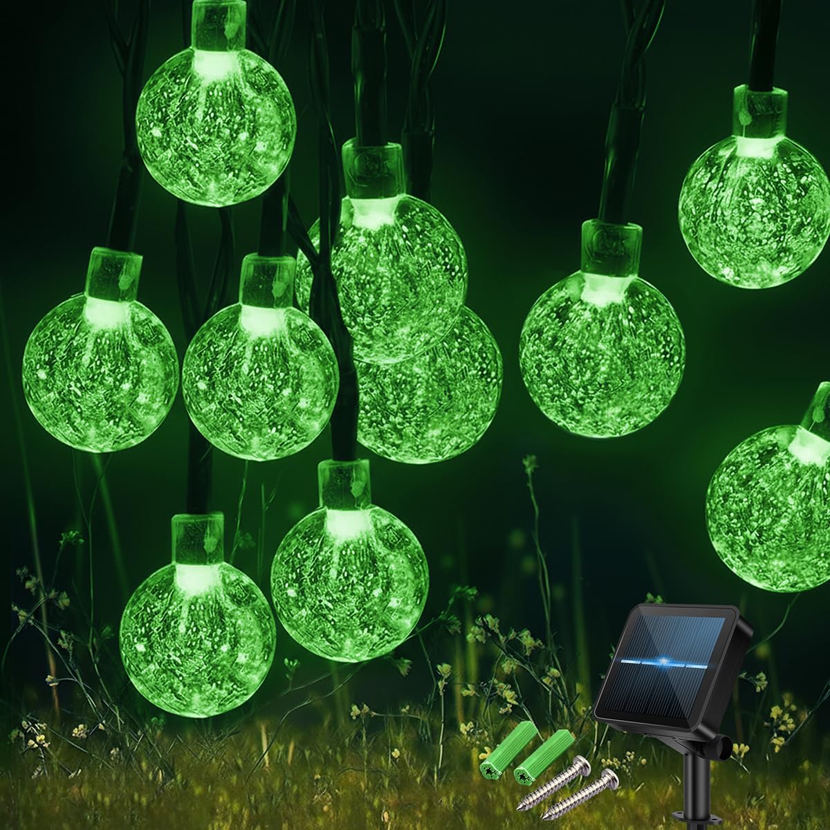 Nacvo 60LED 6M/20FT Solar Lights Outdoor Garden,8 Modes with Timer Solar String Lights,IP65 Waterproof Solar Fairy Lights for Garden,Patio,Party Decor(Green)
