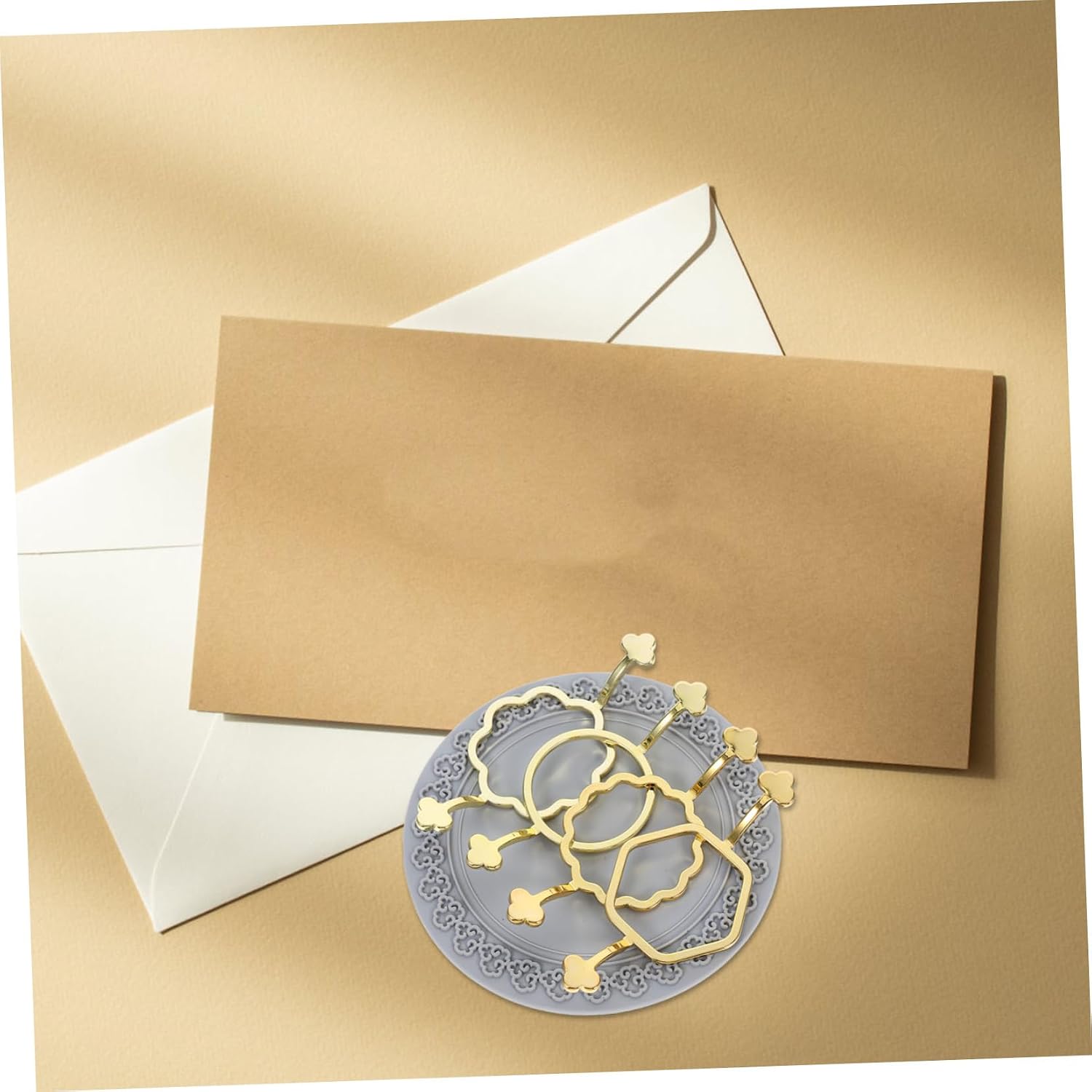 Uonlytech Metal Wax Seal Stamp Kit with Silicone Molds Unique Shapes for DIY Crafting Invitations Greeting Cards and Document Decoration Complete Wax Seal Accessories