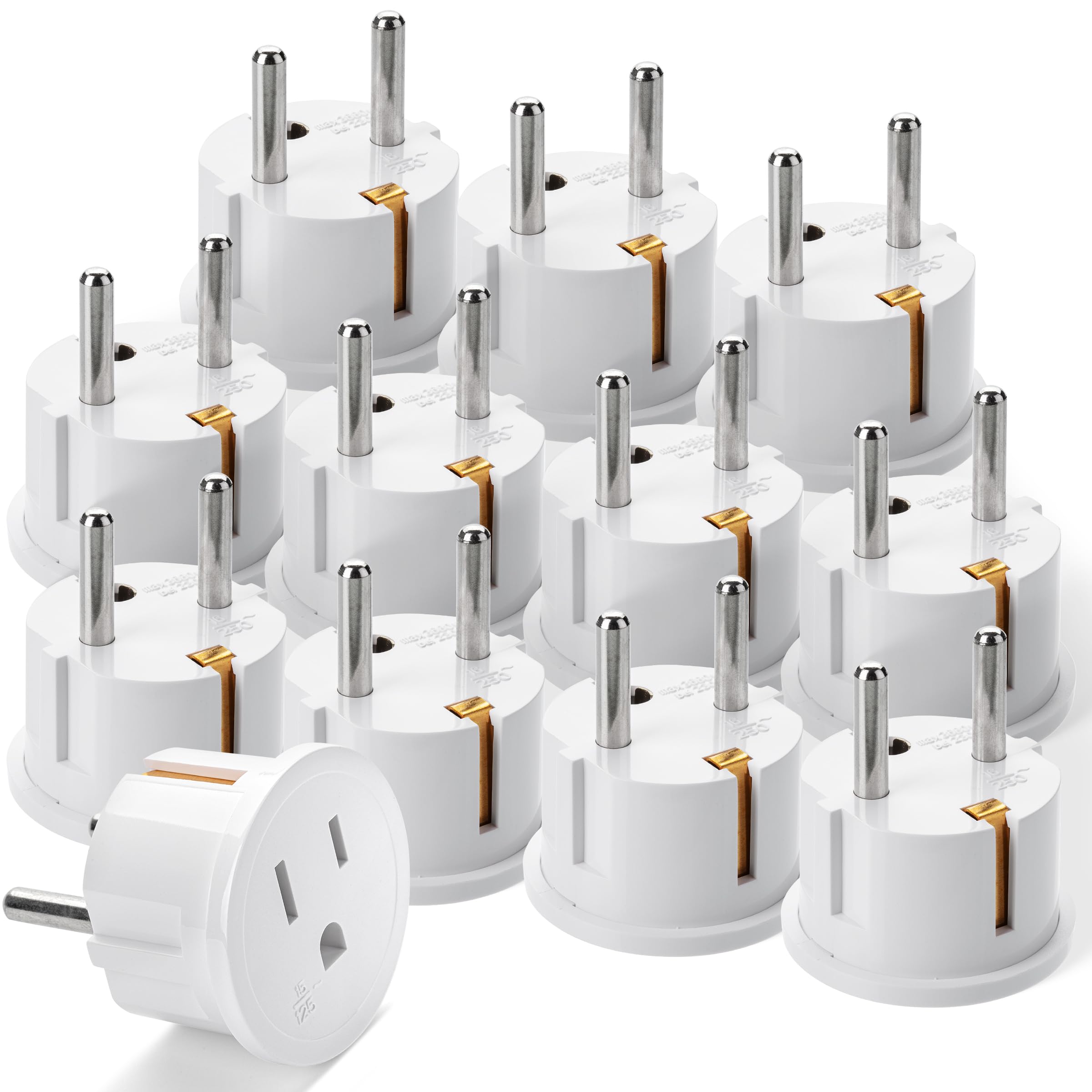 Photo 1 of Bates Choice European Plug Adapter, 12 Pack, White