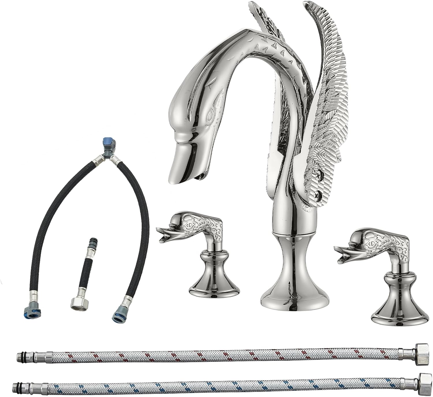Luxurious Gold Swan Vessel Sink Faucet with Dual Handles