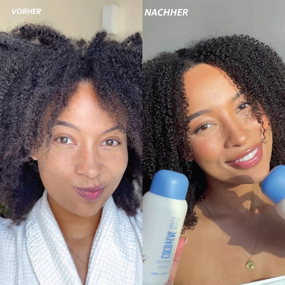 Coco & Eve Pro Youth Hair & Scalp Mask Anti-Aging, Stärke, Glanz, Volumen. Reguliert die Schuppenbildung. Mit Honig und Retinol für verjüngtes, mit Feuchtigkeit versorgtes Haar (212ml)
