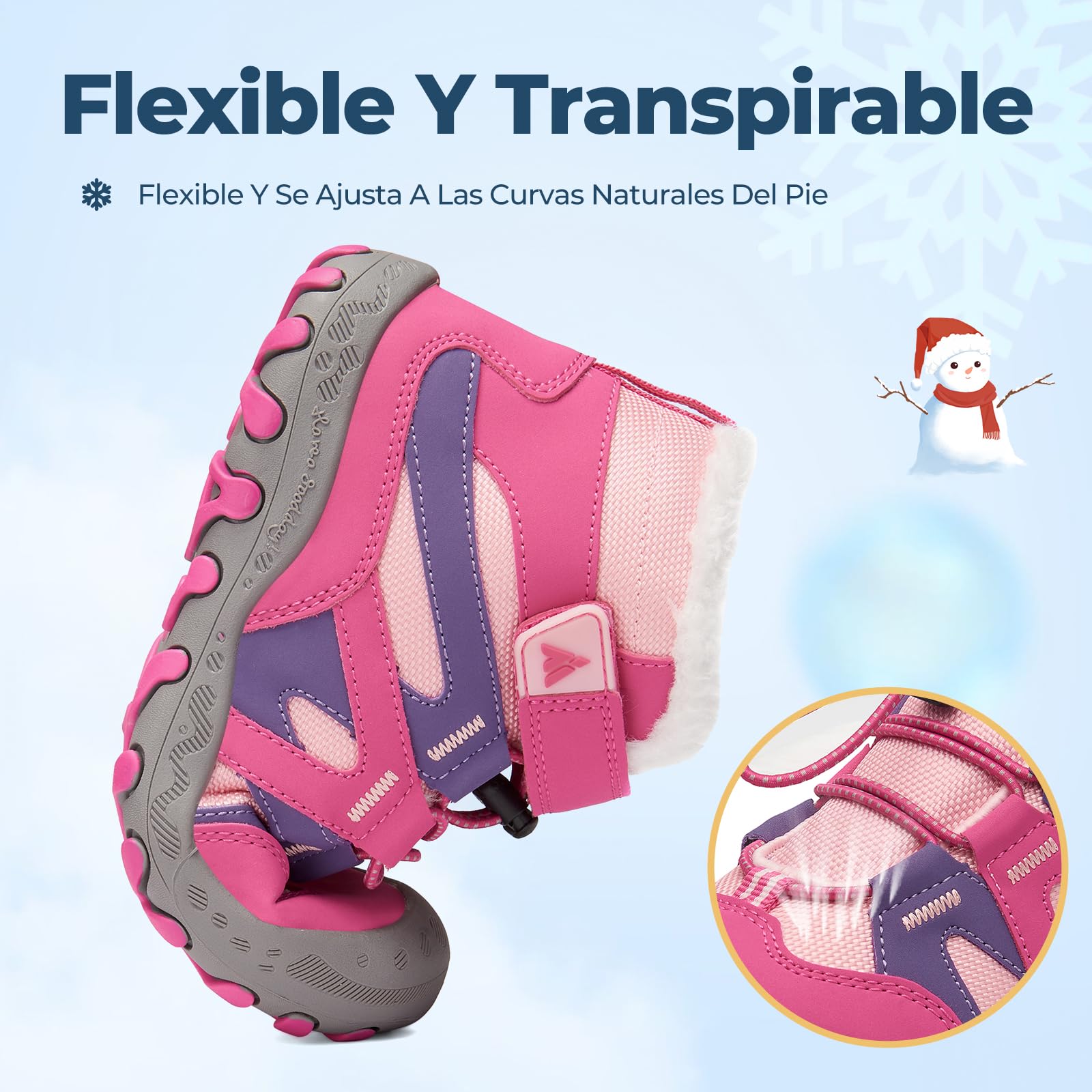 Mishansha Botas de Nieve Niños Botines Invierno Cómodo con Forro Acolchado