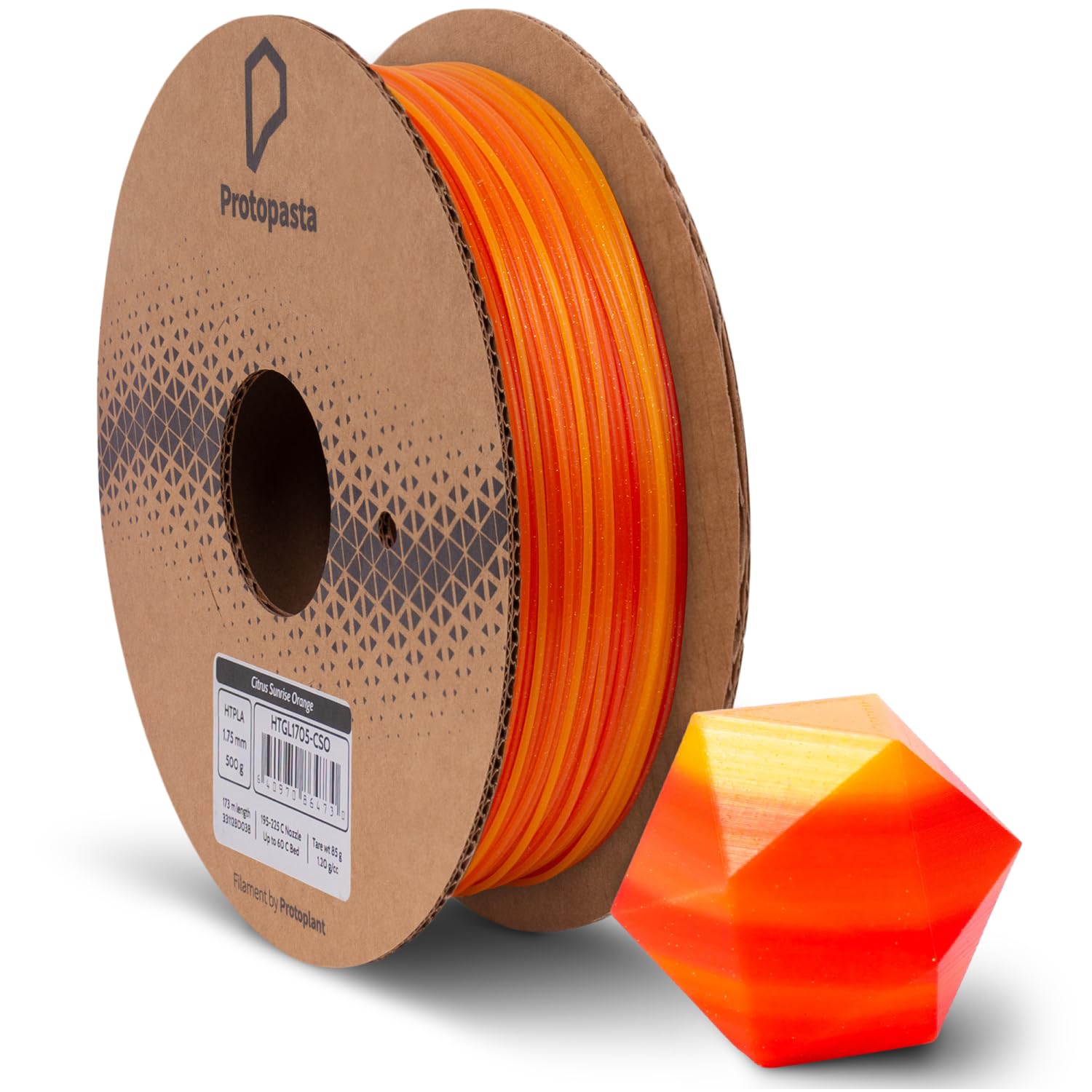 Citrus Sunrise Orange Multicolor HT PLA, 1.75mm 500g Spool