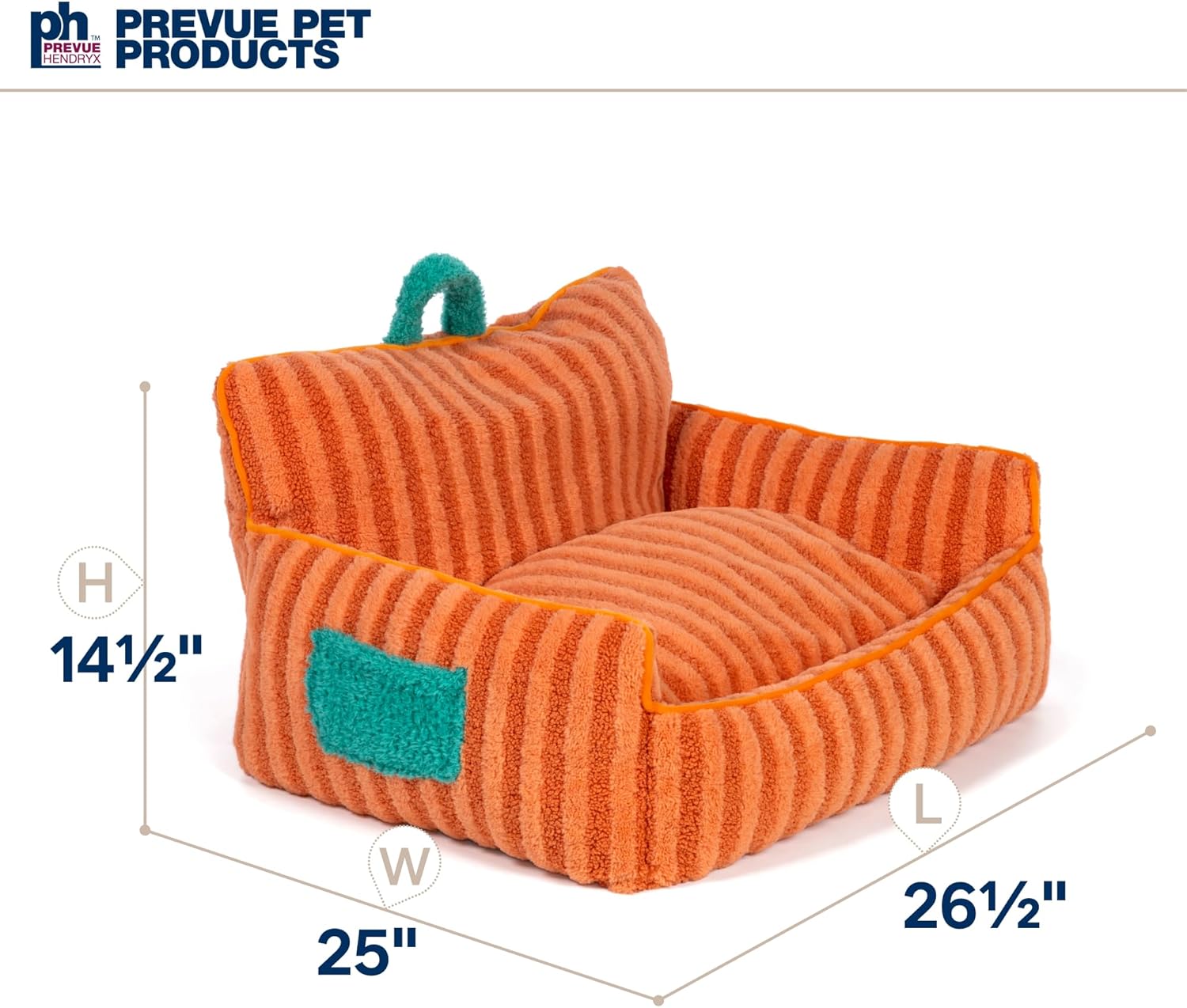 Prevue Pet Products Upholstered Pouch Couch Cat and Dog Pet Bed in Orange 602