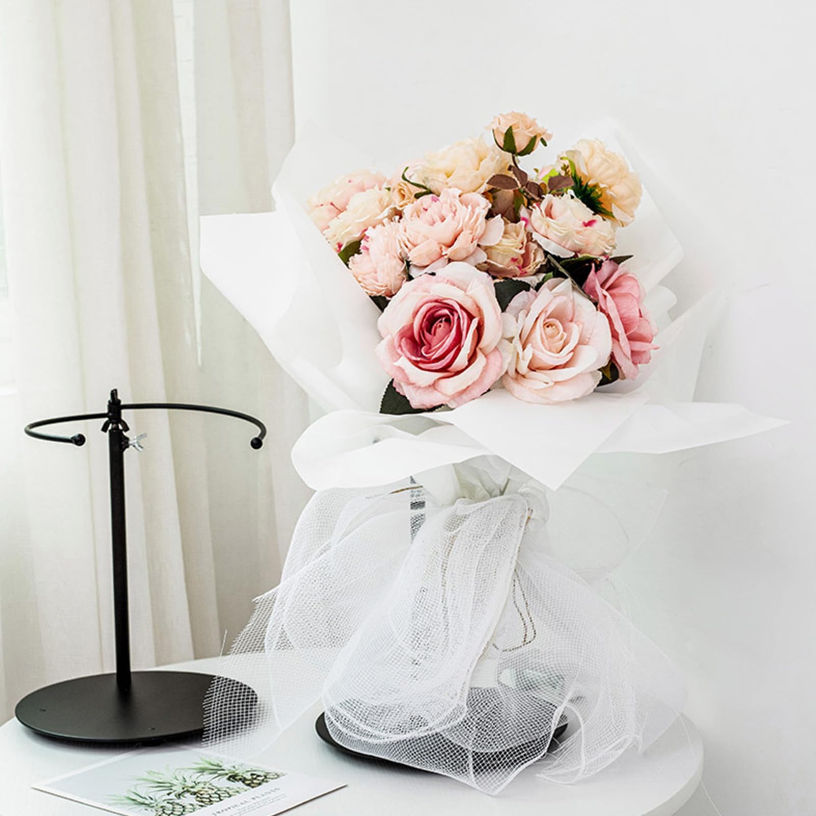 Supporto per Bouquet in Ferro per composizioni Floreali, costruito per durare in Varie impostazioni visualizzazione per la Decorazione del Desktop, Moderna Esposizione Fiori