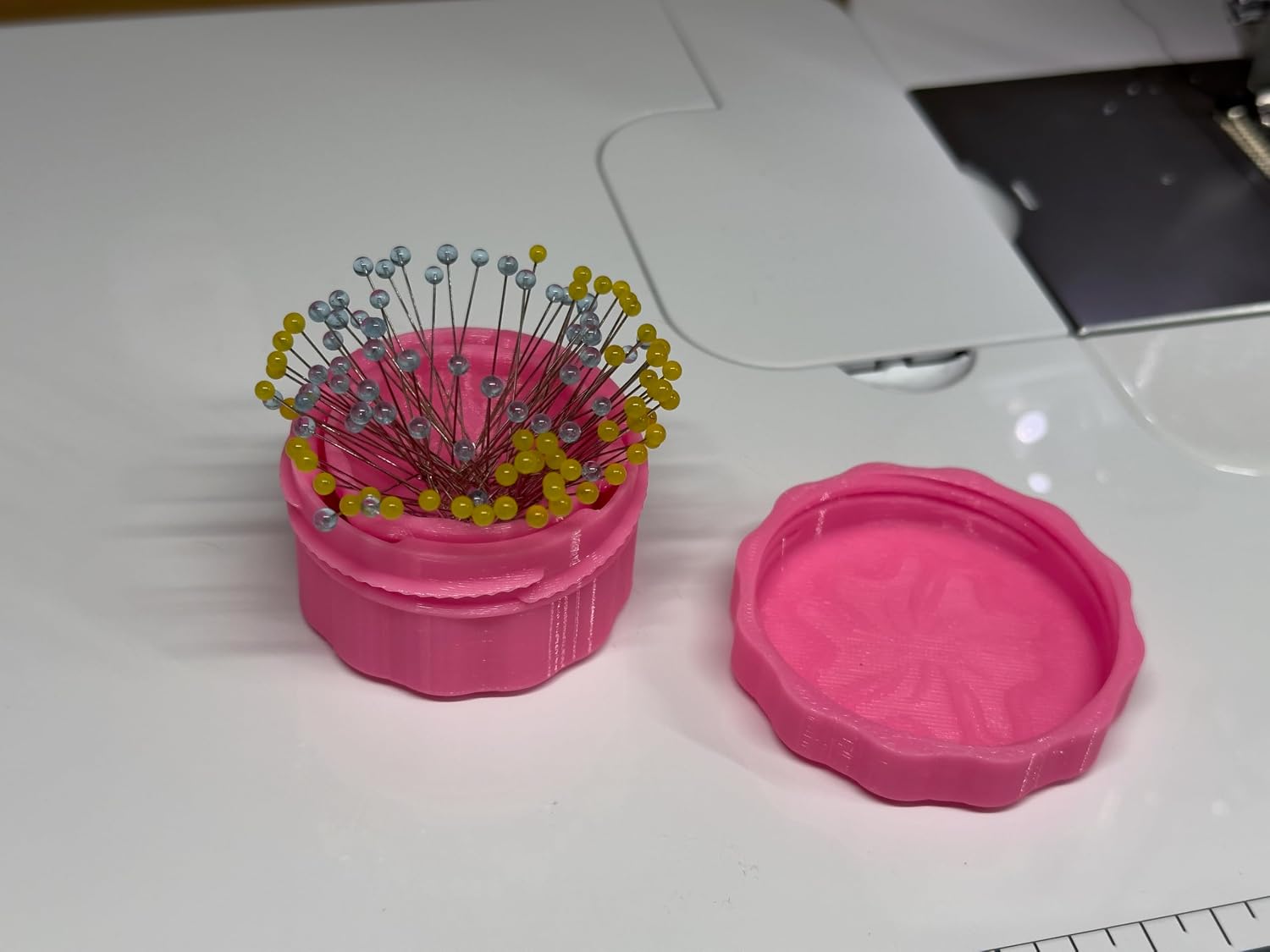 Innovative Sewing and Quilting Notions By Purple Hobbies, Including Magnetic Pin Cups, Pinnable Quilt Block Markers with Case, Pattern Stand, etc … (Standard Pink Magnetic Pin Cup)