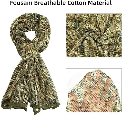 Miniatura 2 de Fousam Sniper Veil,Camo Mesh Net Tactical Scarf for Hunting Shooting Wild Photography Military Outdoor Activities
