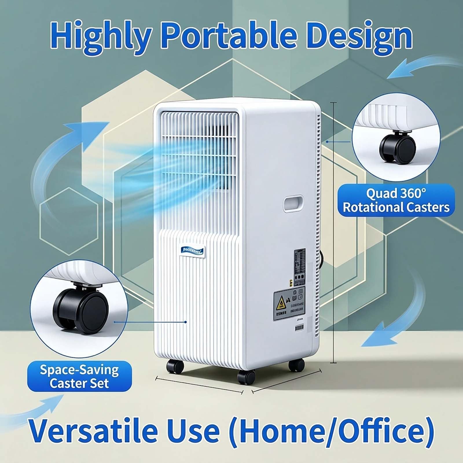 Generico 14000 BTU Portable Air Conditioner, 2-in-1 Cooling And Heating