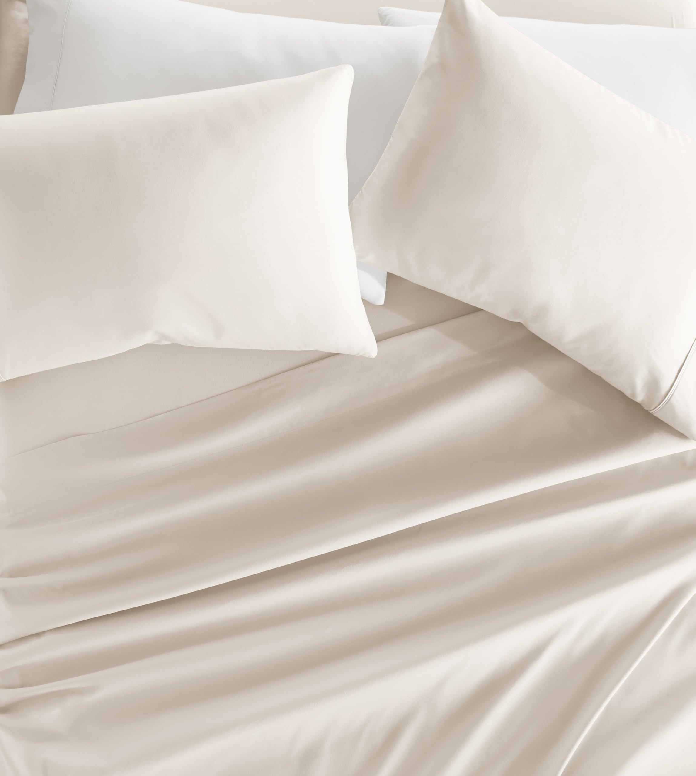 Linen Market Double-Brushed Microfiber Queen Sheet Set 4 Piece – Oeko-TEX Certified Ultra Soft & Wrinkle-Free - 16" Deep Pocket Sheets - Easy Care Queen Size - Ivory
