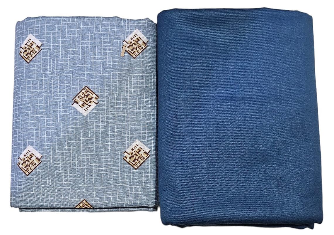 mans fab Shirt & Trouser Fabric in Velvet Box Packing (Shirt-2.35 m, Pant-1.25 m) Blue-32-picture-51