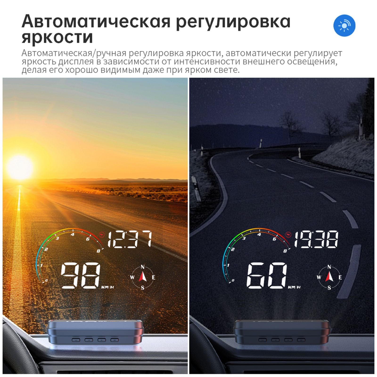 Uniwersalny samochodowy wyświetlacz HUD On-BD GPS Head Up z prędkością RMP alarm przekroczenia prędkości wody cyfrowy prędkościomierz działa dla większości samochodów